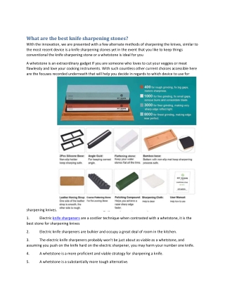 What are the best knife sharpening stones