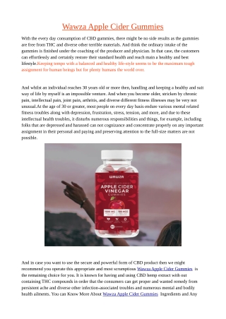 Wawza Apple Cider Gummies