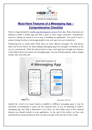 Must-Have Features of a Messaging App – Comprehensive Checklist