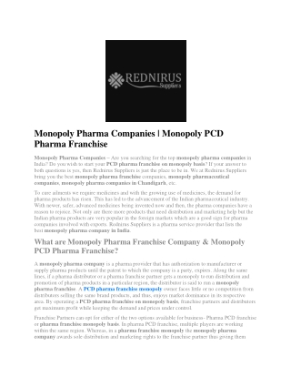 Monopoly Pharma Company - Rednirus Suppliers-converted