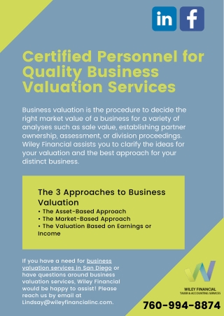 Certified Personnel for Quality Business Valuation Services