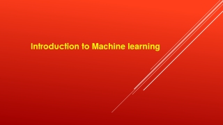 Introduction to Machine learning