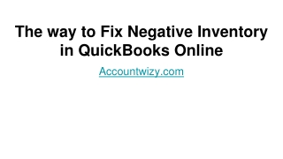 The way to Fix Negative Inventory in QuickBooks Online