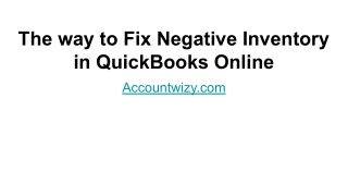 The way to Fix Negative Inventory in QuickBooks Online