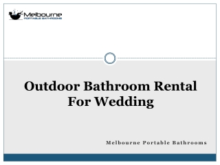 Best Outdoor Bathroom Rental for Weddings