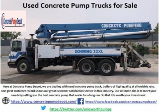 Used Concrete Pump Trucks for Sale