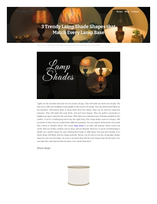 Best 3 Lamp Shade Shapes that Match Every Lamp Base