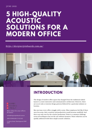 5 High-Quality Acoustic Solutions for a Modern Office