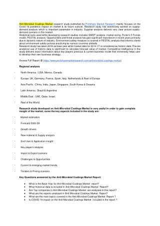 Anti-Microbial Coatings Market