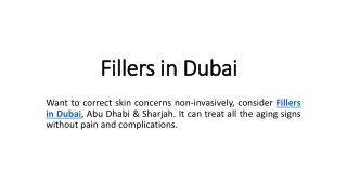 Fillers in Dubai
