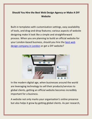 The best web design company in London