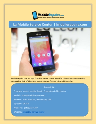 Lg Mobile Service Center | Imobilerepairs.com