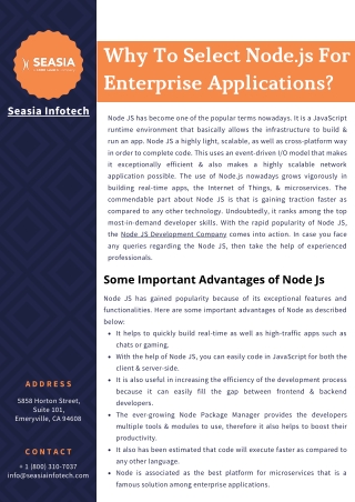 Why To Select Node.js For Enterprise Applications