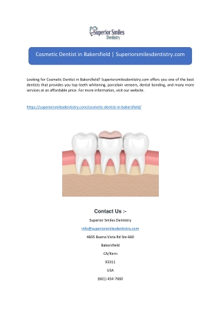 Cosmetic Dentist in Bakersfield | Superiorsmilesdentistry.com