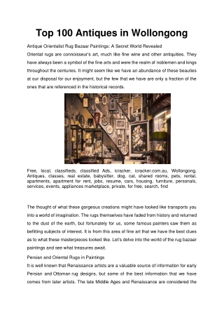 Top 100 Antiques in Wollongong