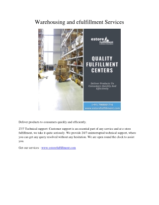 Warehousing and efulfillment Services