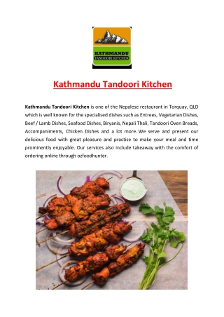 5% Off - Kathmandu Tandoori Kitchen Menu Torquay, QLD