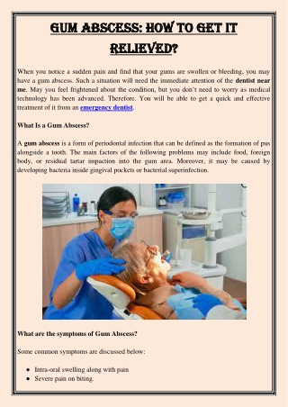 Gum abscess How to get it relieved