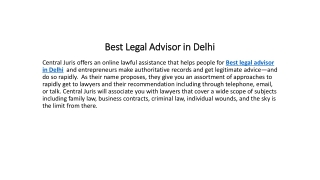 Best Legal Advisor in Delhi