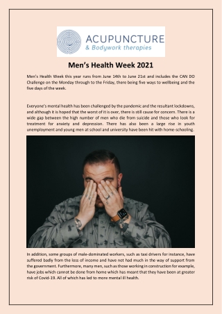 Mens Health Week 2021