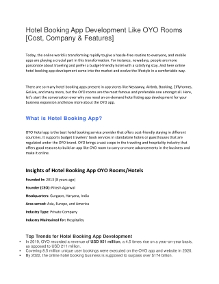 Hotel Booking App Development Like OYO Rooms