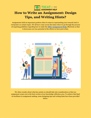How to Write an Assignment Design Tips, and Writing Hints