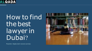 How to find the best lawyer in Dubai