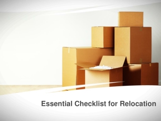 Essential Checklist for Relocation