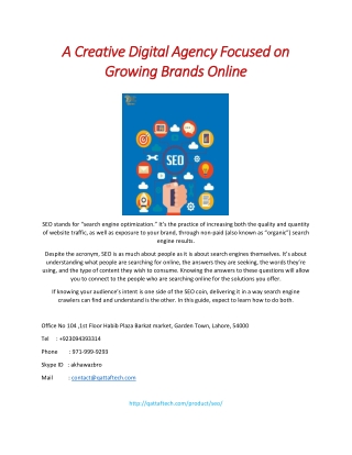 A Creative Digital Agency Focused on Growing Brands Online