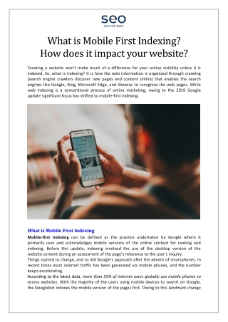 What is Mobile First Indexing