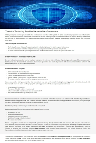 The Art of Protecting Sensitive Data with Data Governance