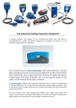 Top Industrial Coating Inspection Equipment