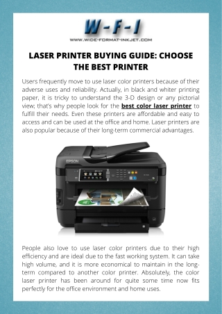 Laser Printer Buying Guide Choose the Best Printer