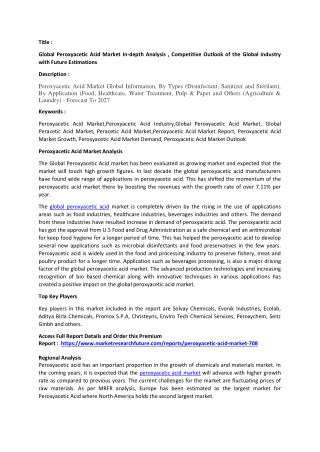 Peroxyacetic Acid Market Analysis