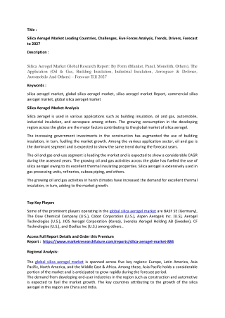 Silica Aerogel Market Analysis