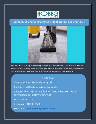 Carpet Cleaning Berkhamsted | Hobbscarpetcleaning.co.uk