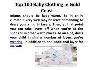 Top 100 Baby Clothing in Gold Coast