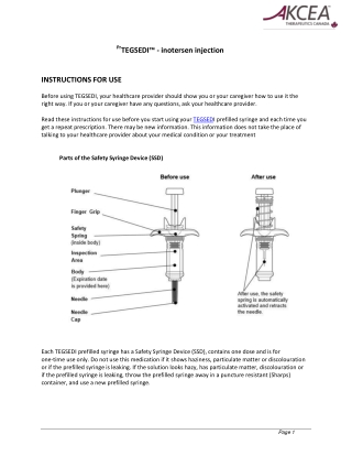 TEGSEDI - Instructions For USE | Akcea Therapeutics