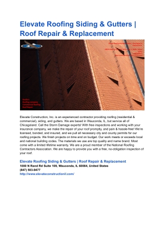 Elevate Roofing Siding & Gutters _ Roof Repair & Replacement