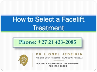 How to Select a Facelift Treatment