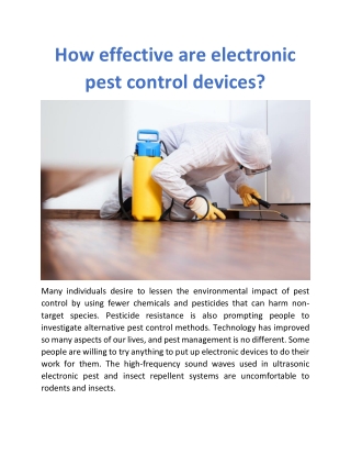 How effective are electronic pest control devices