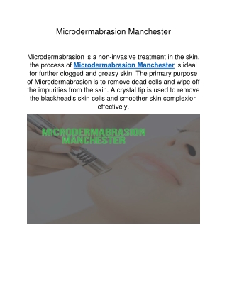 Microdermabrasion Manchester