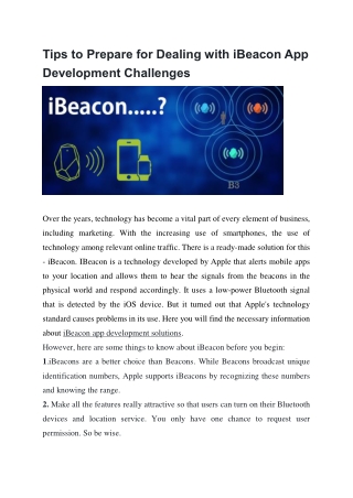 Tips to Prepare for Dealing with iBeacon App Development Challenges