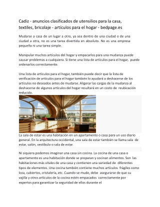 Cadiz - anuncios clasificados de utensilios para la casa, textiles, bricolaje - artículos para el hogar - bedpage.es-con