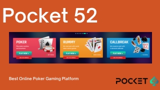 Online Poker With Real Money - Pocket52