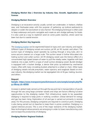 Dredging Market Size | Overview by Industry Size, Growth, Applications and Forec