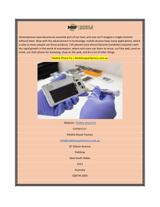 Mobile Phone Fix  Mobilerepairfactory.com.au