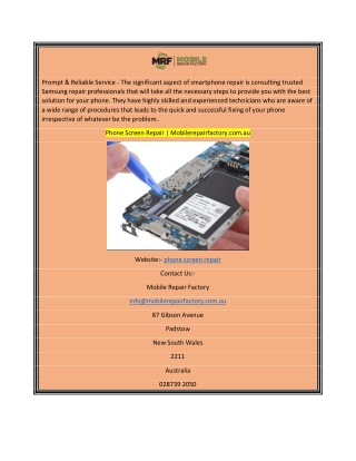 Phone Screen Repair  Mobilerepairfactory.com.au