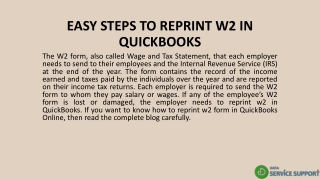 EASY STEPS TO REPRINT W2 IN QUICKBOOKS