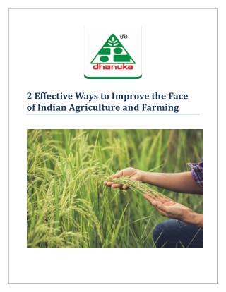 Indian Agriculture and Farming